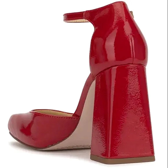 New w/Box Jessica Simpson Lollah Pearlized Vegan Patent Leather Block Heel Pumps - Picture 5 of 8